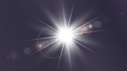 Vector transparent sunlight special lens flare light effect.