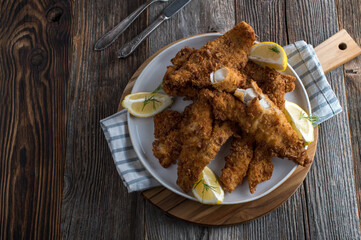 Breaded fish with pretzel breading