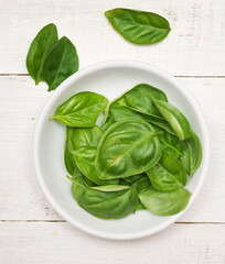 Basil in bowl