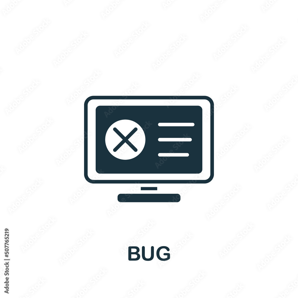 Poster bug icon. monochrome simple web design icon for templates, web design and infographics