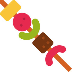 bbq stick flat icon