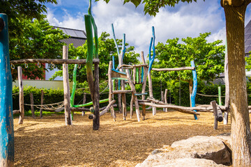 Fototapeta premium Empty public playground on sunny day