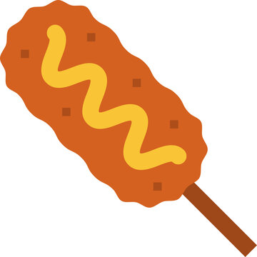 Corn Dog Flat Icon