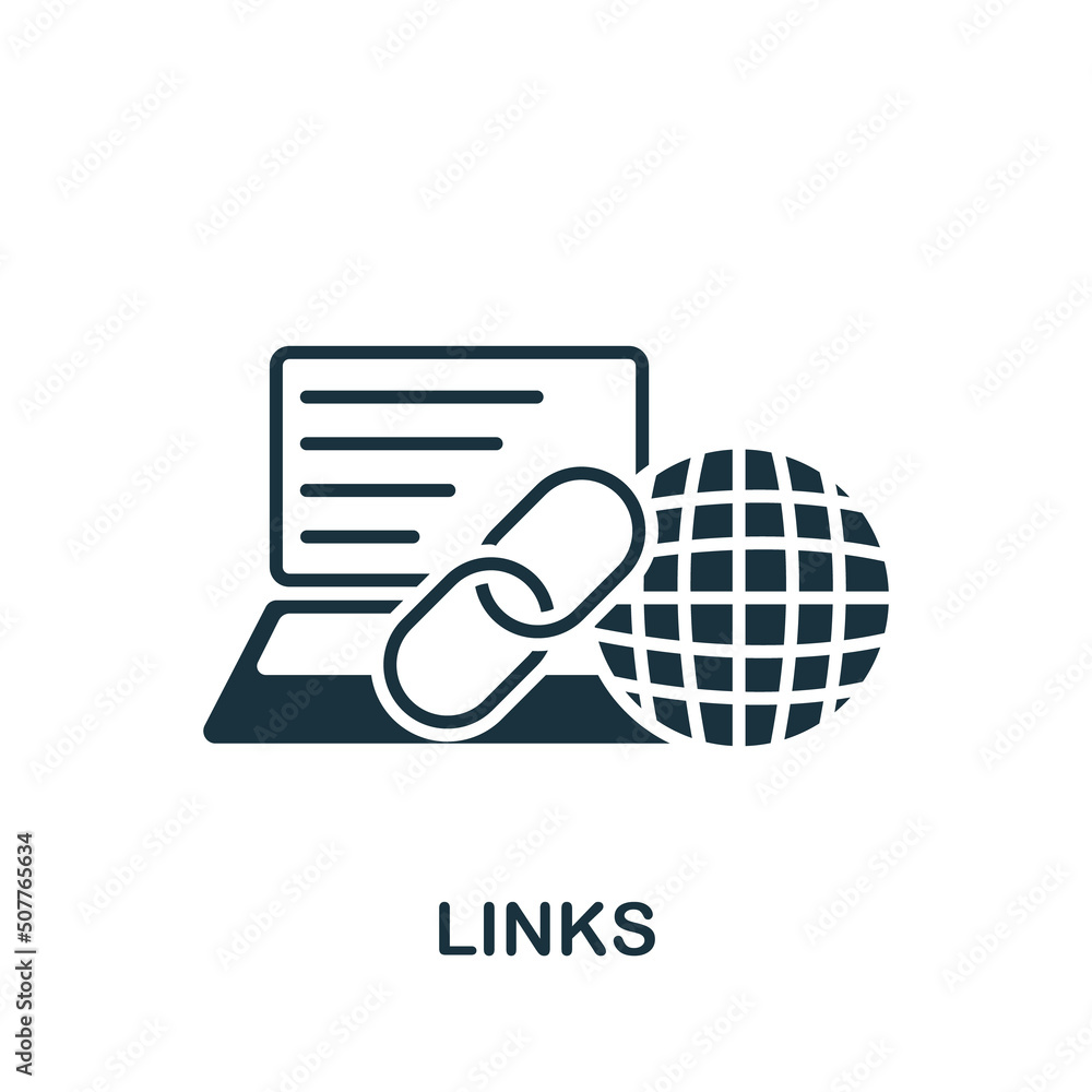 Poster links icon. monochrome simple web design icon for templates, web design and infographics