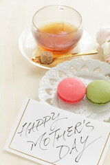 Green and pink macaron for gourmet dessert image