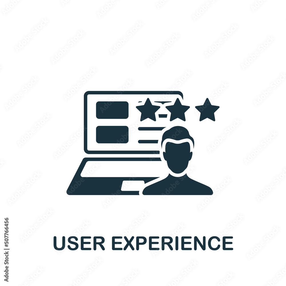 Poster user experience icon. monochrome simple web design icon for templates, web design and infographics
