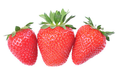 Fresh strawberry on an isolated white background, close-up