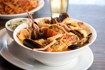 Huge sea food soup from latin america