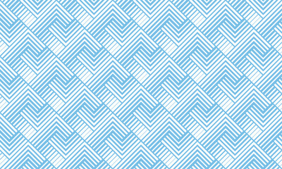 Abstract geometric pattern with stripes, lines. Seamless vector background. White and blue ornament. Simple lattice graphic design