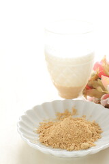 Japanese food ingredient, soy powder and milk  for healthy food image