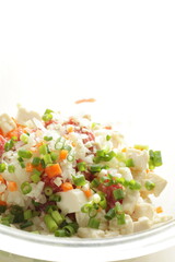 minced tofu mixed with beef and green onion for Chinese patty cooking image