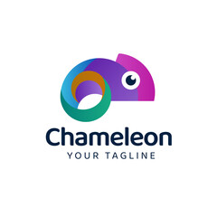 Colorful Gradient chameleon logo design template © Ahmad