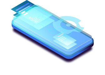 smartphone with tech display