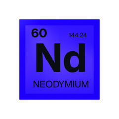 Neodymium element from the periodic table