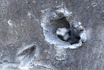 Pierced armor on a BMD-4 combat vehicle