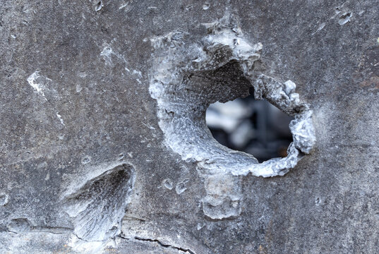 Pierced armor on a BMD-4 combat vehicle