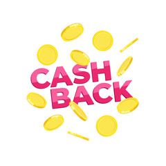Cashback service logo. Savings and money back, vector illustration.