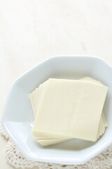 Chinese dumpling cooking ingredient, square thin dough for wonton skin 