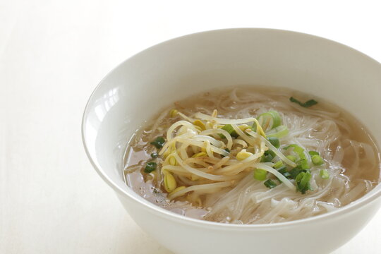 Vietnamese food, soy sprout and rice noodles for vegetarian food image