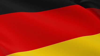 Germany flag. Berlin sign. European country. German official patriotic national symbol of celebration of Unity Day, Third 3 of October. Realistic 3D illustration with cotton texture.