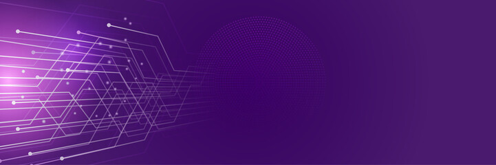 Purple and pink technology banner background