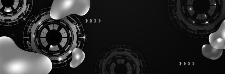 Black technology banner background