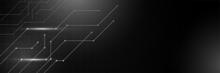 Black technology banner background