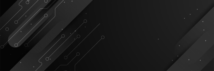 Black technology banner background