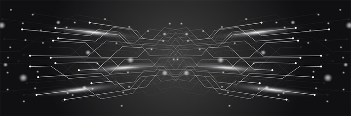 Black technology banner background