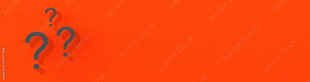 Fototapete question marks with shadow on red background.technical support. answers to questions. banner for ins
