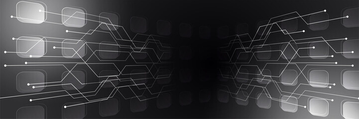 Black technology banner background