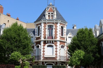 Maison typique, vue de l'extérieur, ville de Montluçon, département de l'Allier, France