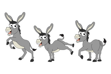 cute donkey animal cartoon graphic
