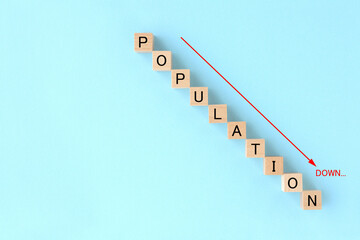 人口減少を表すグラフイメージ
