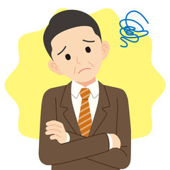 困るミドル男性ビジネスマン＿線なし