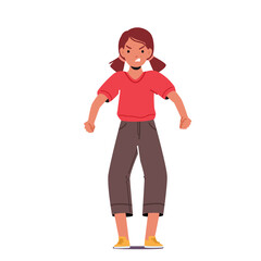 Furious Little Girl Angry or Evil Facial Expression. Unhappy Kid Negative Emotion, Bad Mood Feelings. Wicked Child