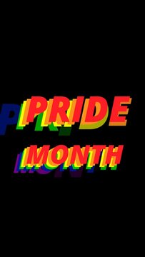 Colorful text animation for gay pride day