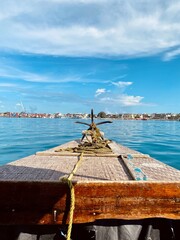 boat view on the sea on an island