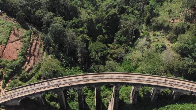 Top shot of nine arch bridge in sri lanka