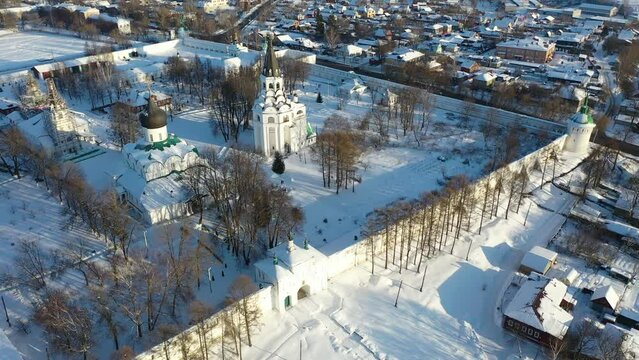 Top view of the Trinity Cathedral in Holy Assumption Monastery. Aleksandrov. Russia