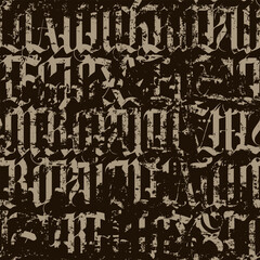 Vector Seamless pattern of capital Gothic letters