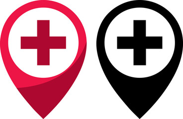 Set of map pin icons. Location icon. Map marker pointer icon set. GPS location symbol collection. Flat style. Vector icon isolated on transparent background