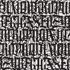 Vector Seamless pattern of capital Gothic letters