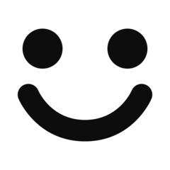 Smile face vector illustration icon - Black symbol isolated on white background
