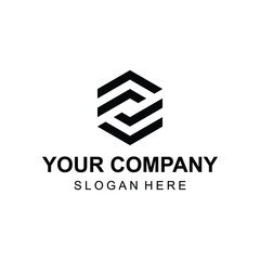 Modern abstract hexagon letter FF logo design vector