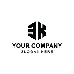 Modern letter EK logo design vector