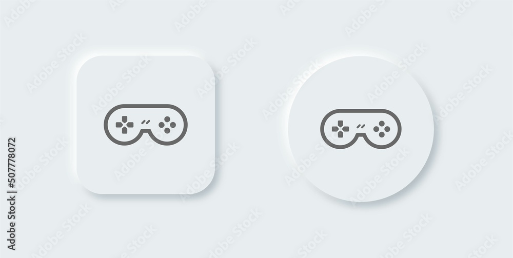 Aufkleber game console or joystick icon set in neomorphic design style. vector illustration.
