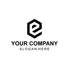 Geometric letter E logo design vector