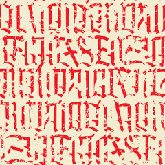 Vector Seamless pattern of capital Gothic letters
