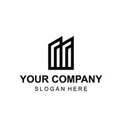 Building linear style logo design vector